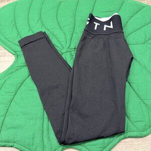 NVGTN Black Sport Seamless Leggings XXS XS Black Full Length Mid Rise